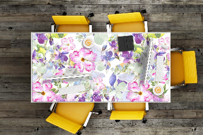 Bureau mat Paarse bloemen