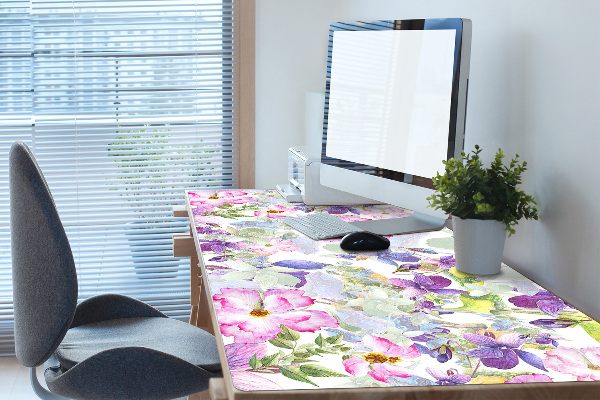 Bureau mat Paarse bloemen