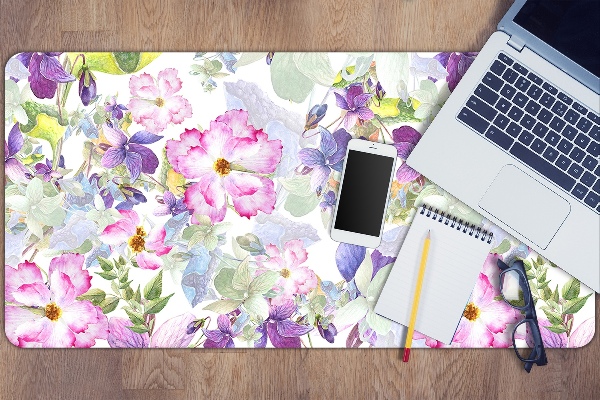 Bureau mat Paarse bloemen