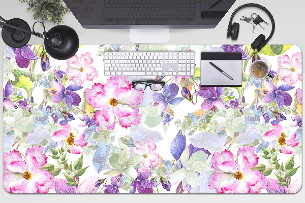 Bureau mat Paarse bloemen