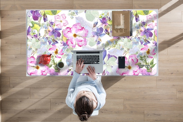 Bureau mat Paarse bloemen