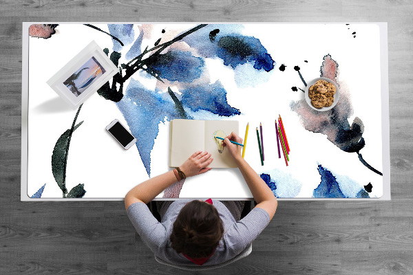 Bureau onderlegger Aquarelbloemen