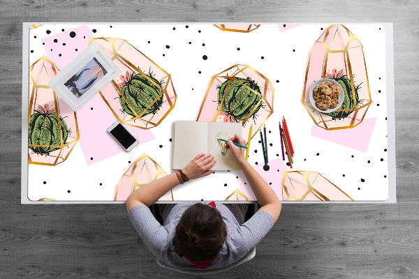 Bureau onderlegger Geometrische cactussen