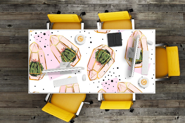 Bureau onderlegger Geometrische cactussen
