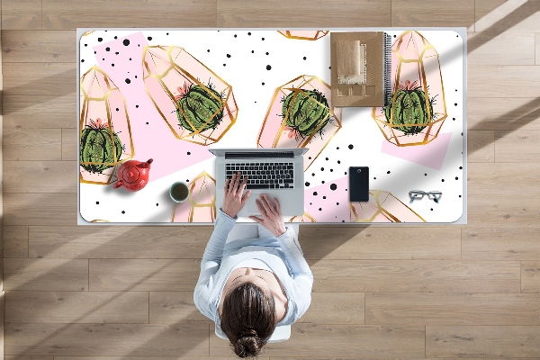 Bureau onderlegger Geometrische cactussen