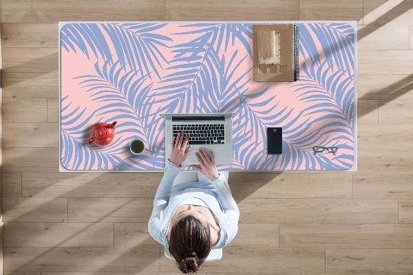 Bureau mat Blauwe bladeren