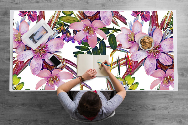 Bureau onderlegger Roze bloemen