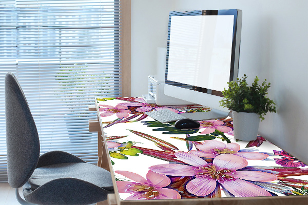 Bureau onderlegger Roze bloemen
