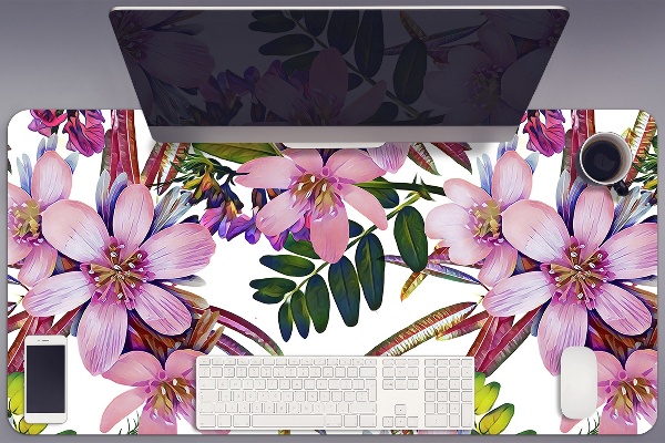 Bureau onderlegger Roze bloemen