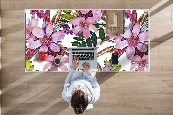 Bureau onderlegger Roze bloemen