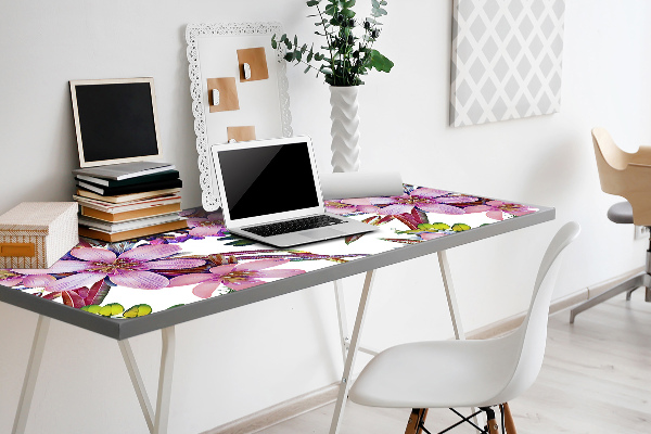 Bureau onderlegger Roze bloemen