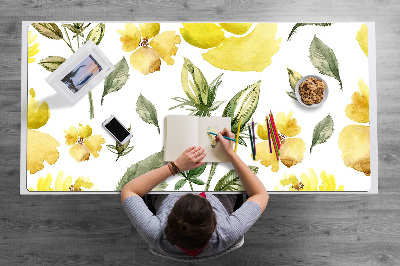 Bureau onderlegger Gele bloemen
