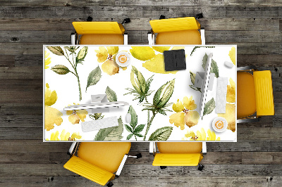 Bureau onderlegger Gele bloemen