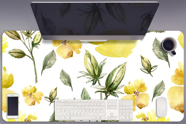 Bureau onderlegger Gele bloemen
