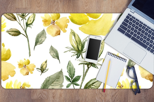 Bureau onderlegger Gele bloemen