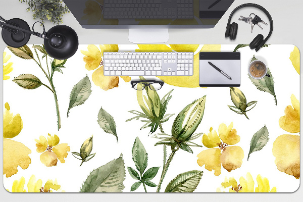 Bureau onderlegger Gele bloemen