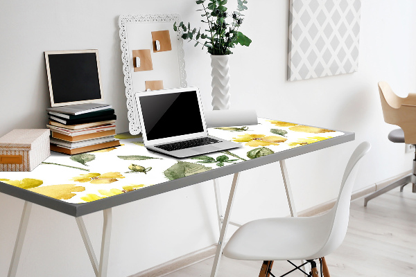 Bureau onderlegger Gele bloemen