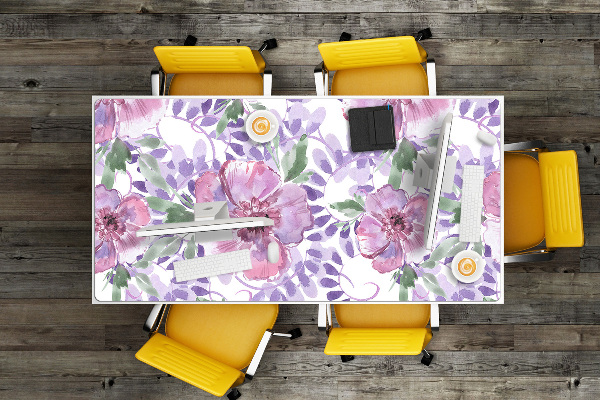 Bureau onderlegger Paarse bloemen
