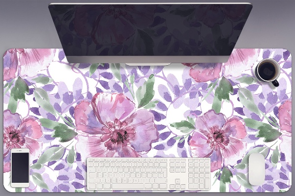 Bureau onderlegger Paarse bloemen