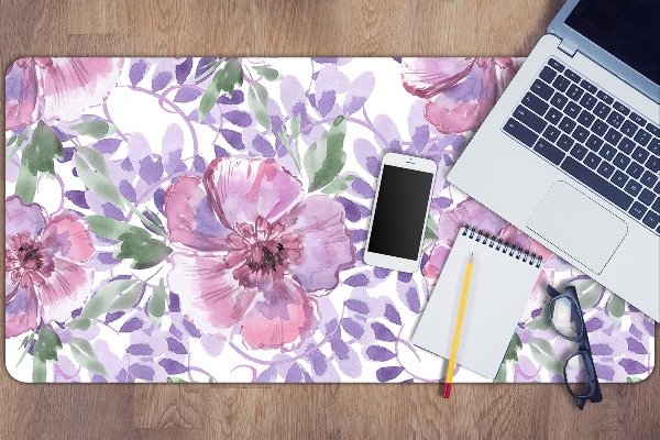 Bureau onderlegger Paarse bloemen
