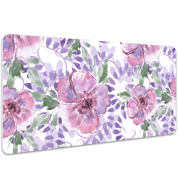 Bureau onderlegger Paarse bloemen