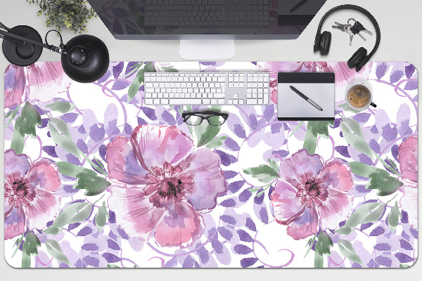Bureau onderlegger Paarse bloemen