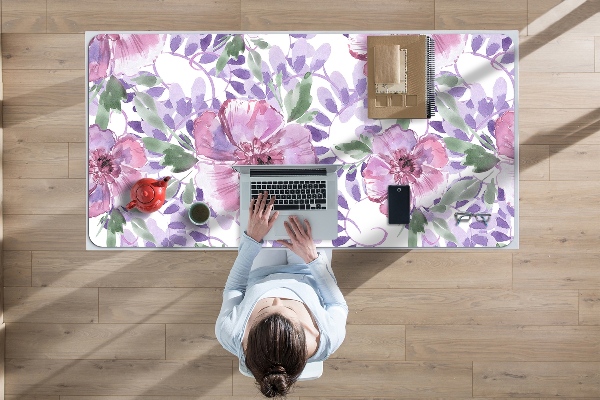 Bureau onderlegger Paarse bloemen