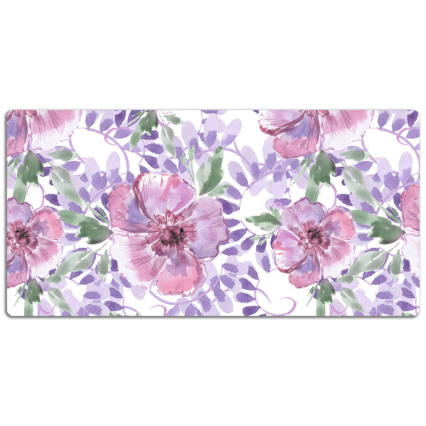 Bureau onderlegger Paarse bloemen