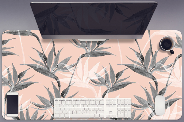 Bureau onderlegger Zwart -witte bloemen