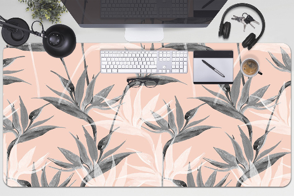 Bureau onderlegger Zwart -witte bloemen