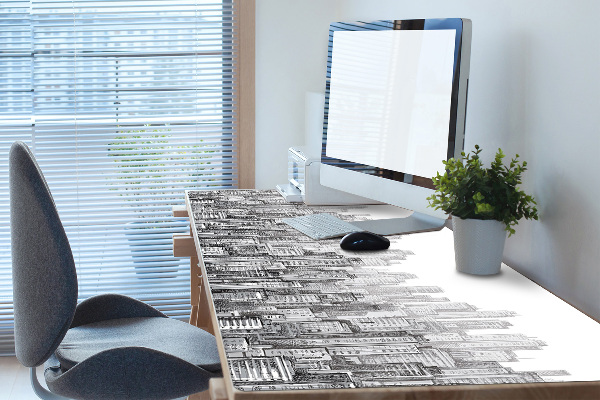 Bureau onderlegger Zwarte en witte stad