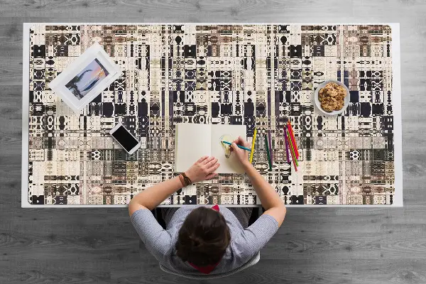 Bureau onderlegger Boho tile style