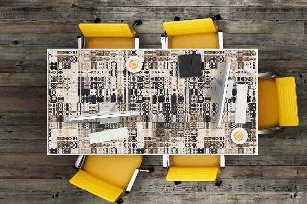 Bureau onderlegger Boho tile style