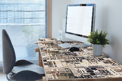 Bureau onderlegger Boho tile style