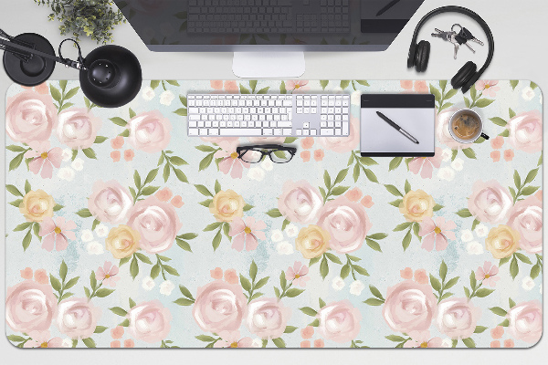 Bureau onderlegger Aquarellen bloemen