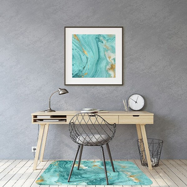 Bureaustoel vloerbeschermer Turquoise marmer