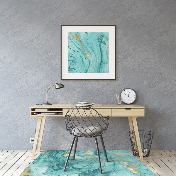 Bureaustoel vloerbeschermer Turquoise marmer