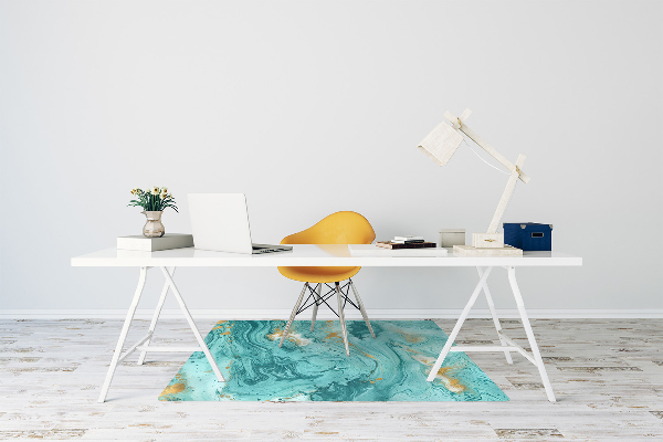 Bureaustoel vloerbeschermer Turquoise marmer