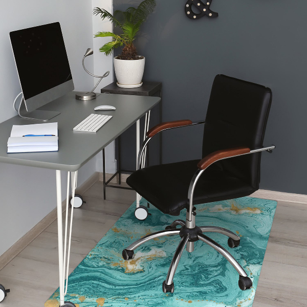 Bureaustoel vloerbeschermer Turquoise marmer