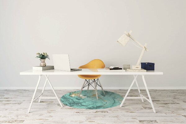 Bureaustoel vloerbeschermer Turquoise marmer