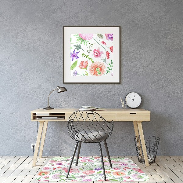 Vloerbeschermer tapijt Geschilderde bloemen