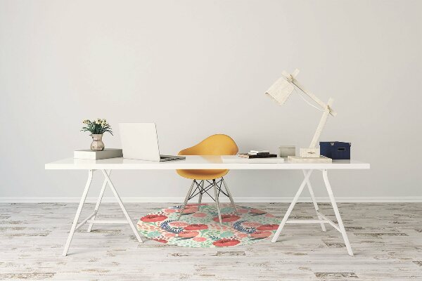 Bureaustoel vloerbeschermer Poppy seed flower