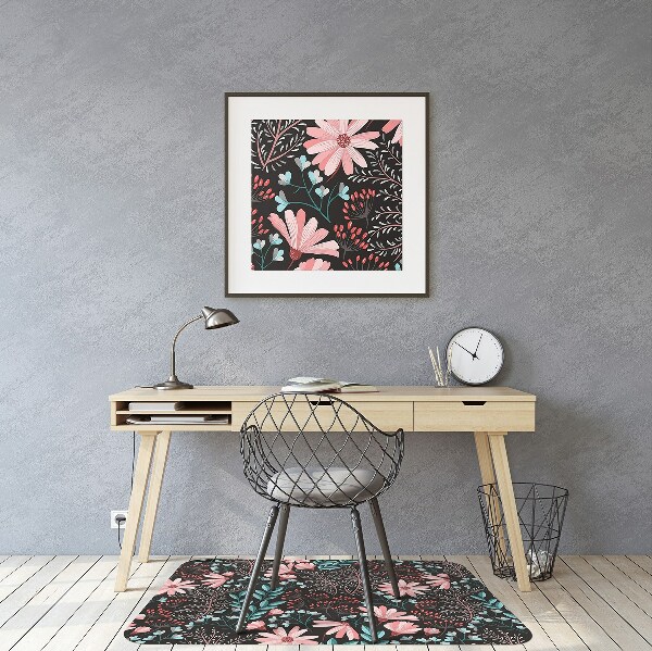 Bureaustoel vloerbeschermer Vintage bloemen