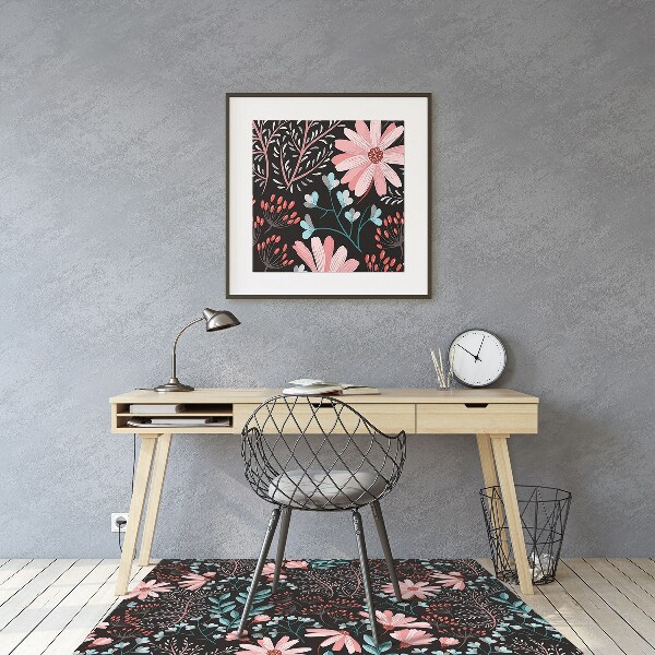 Bureaustoel vloerbeschermer Vintage bloemen