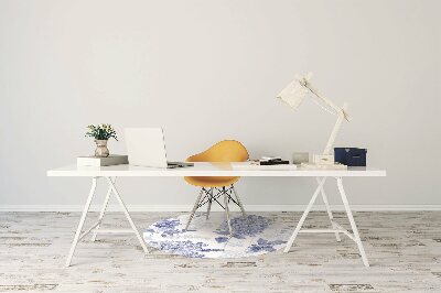 Bureaustoel vloerbeschermer Blauwe hortensia
