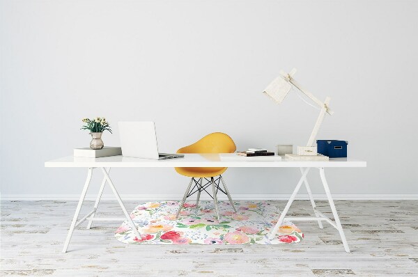 Bureaustoel vloerbeschermer Pastels bloemen