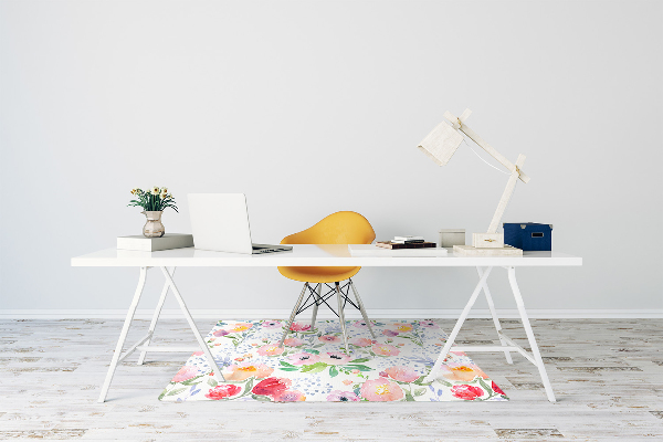 Bureaustoel vloerbeschermer Pastels bloemen