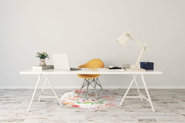 Bureaustoel vloerbeschermer Pastels bloemen