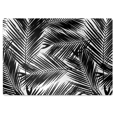 Vloerbeschermer tapijt Zwarte palmbladeren