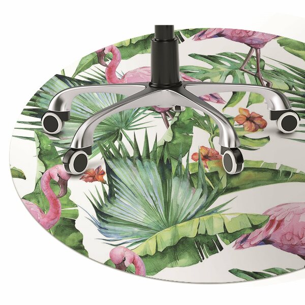Vloerbeschermer Bladeren en flamingo's